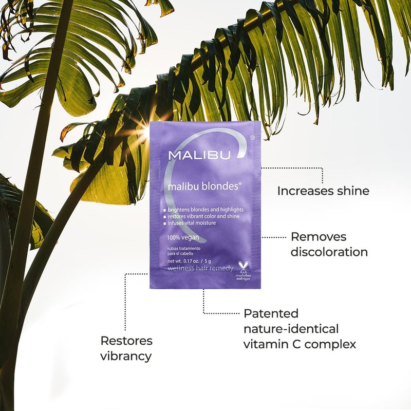 Malibu C Mini Rehab Hair Remedy - Restore Vibrancy for Blondes | 2 Vitamin Complex Packets
