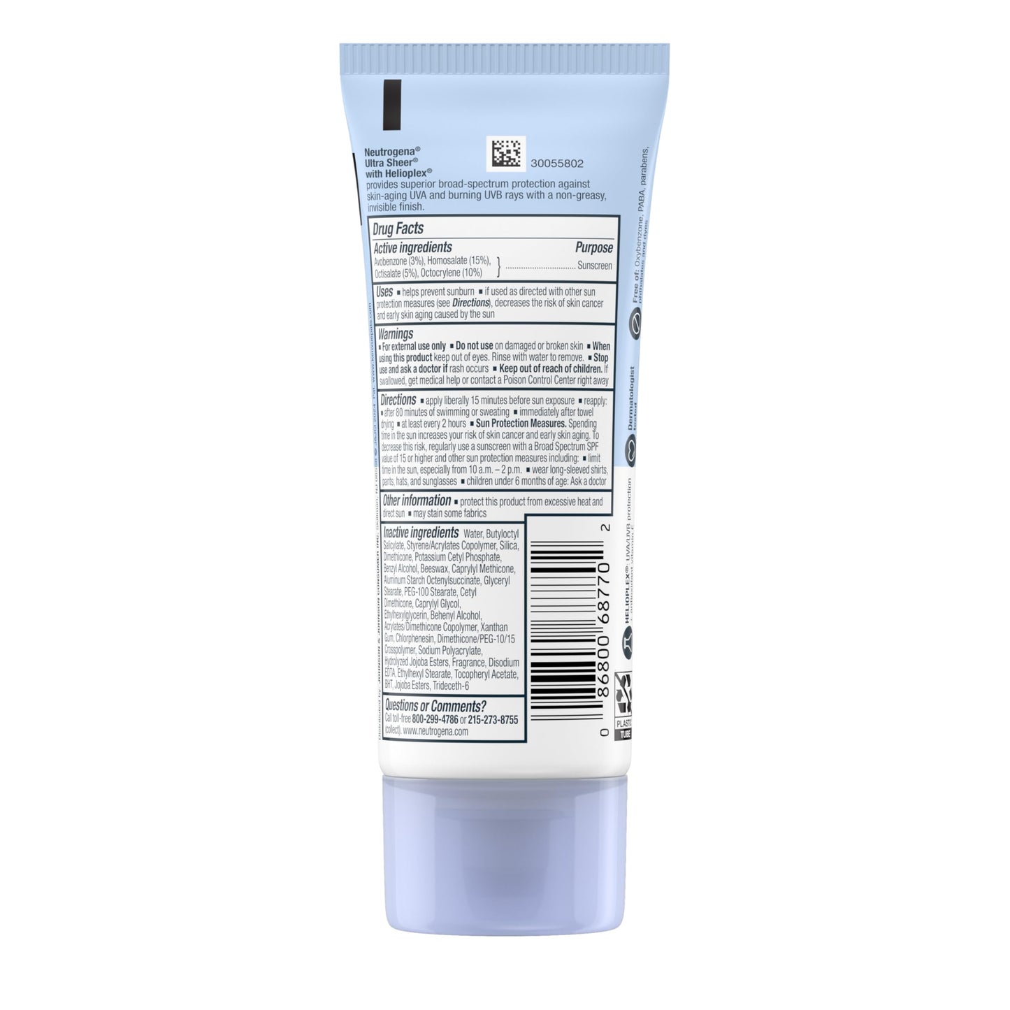 Neutrogena Ultra Sheer Dry-Touch Sunscreen For Face & Body, SPF 70 Broad Spectrum UVA/UVB Protection, Lightweight Water Resistant & Non-Greasy, Travel Size Sunscreen, 3 fl. oz (Pack of 3)