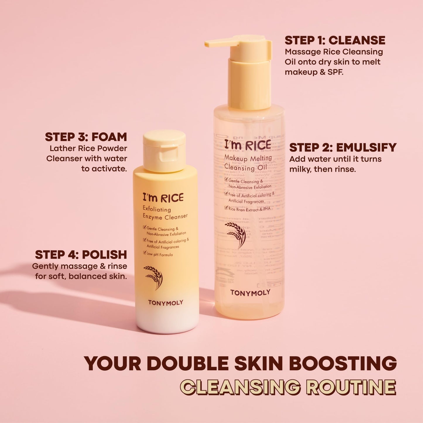 TONYMOLY I’m Rice Makeup Melting Cleansing Oil – 215ml | Gentle Cleanser for Sensitive Skin | Removes Makeup & Impurities | Rice Bran Oil + PHA | Non-Comedogenic, Fragrance-Free, Korean Skincare