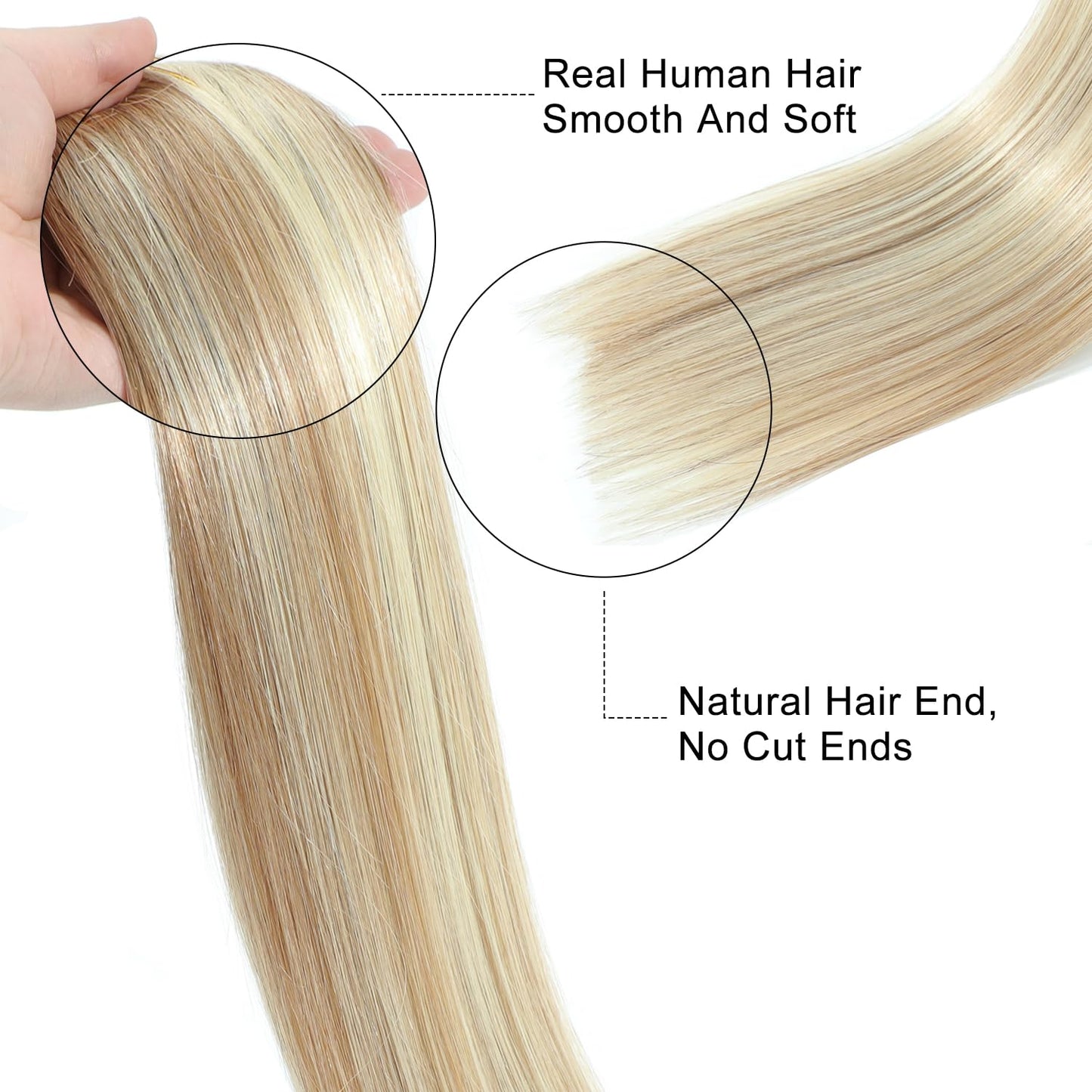 Tinashe Wire Hair Extensions Real Human Hair Straight Hair Extensions 14inch 80g Light Blonde Highlighted Golden Blonde Invisible Wire Fish Line Straight Human Hair Extension
