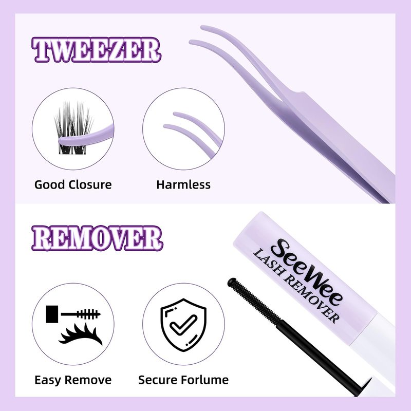 Brown Lash Clusters Kit 10-18mm D Curl Dark Brown Lash Clusters 120pcs DIY Wispy Cluster Eyelash Extensions Individual Natural Lashes False Eyelash Kit with Bond & Seal Remover Tweezers(S3 Lash Kit)