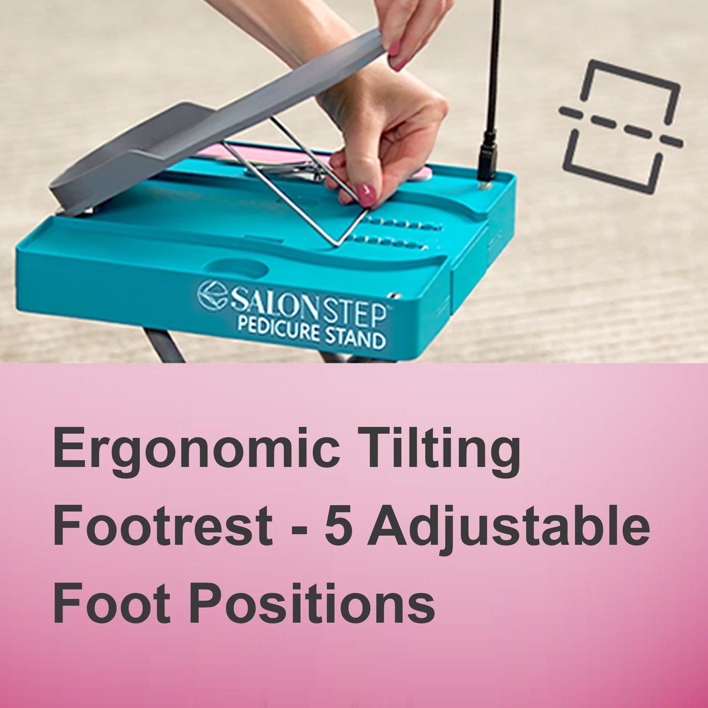 Salon Step Pedicure Footrest with LED Magnifier, Drying Fan and Storage