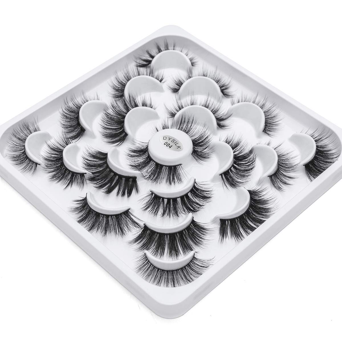 DYSILK Mink Eyelashes Faux 6D Natural Volume False Eyelashes 5 Pairs and Mink Lashes Faux 10 Styles Mixed Fake Lahses