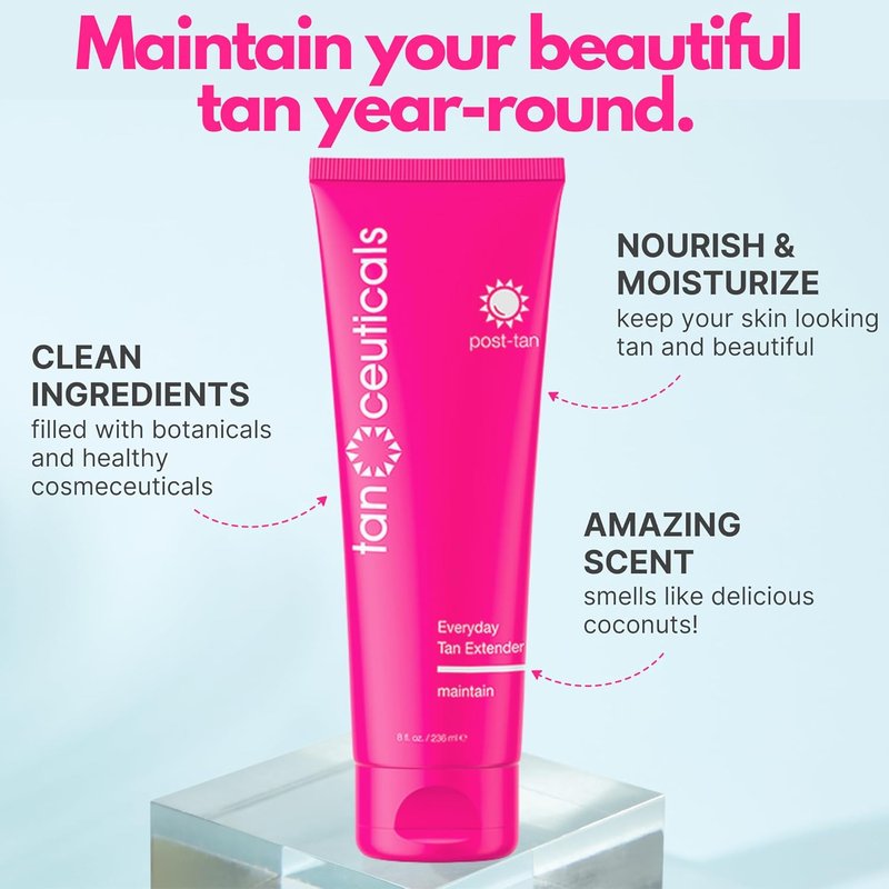 Tanceuticals Everyday Tan Extender Lotion - Nourishing Aloe & Vitamin E for Even Color | 8 FL oz, Coconut Scent