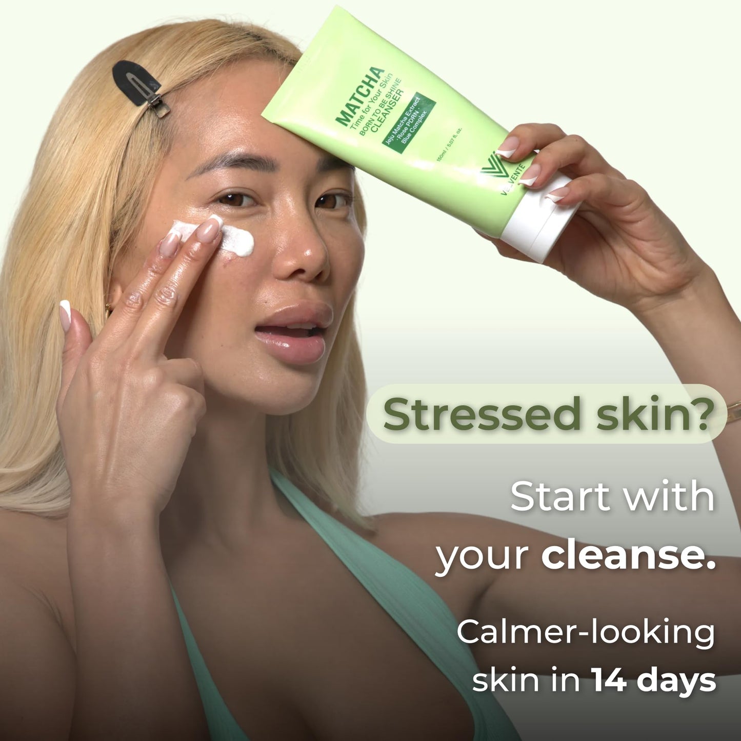 VELVENTE Matcha PDRN Korean Cleanser & Face Wash, Acne-Prone Sensitive Skin