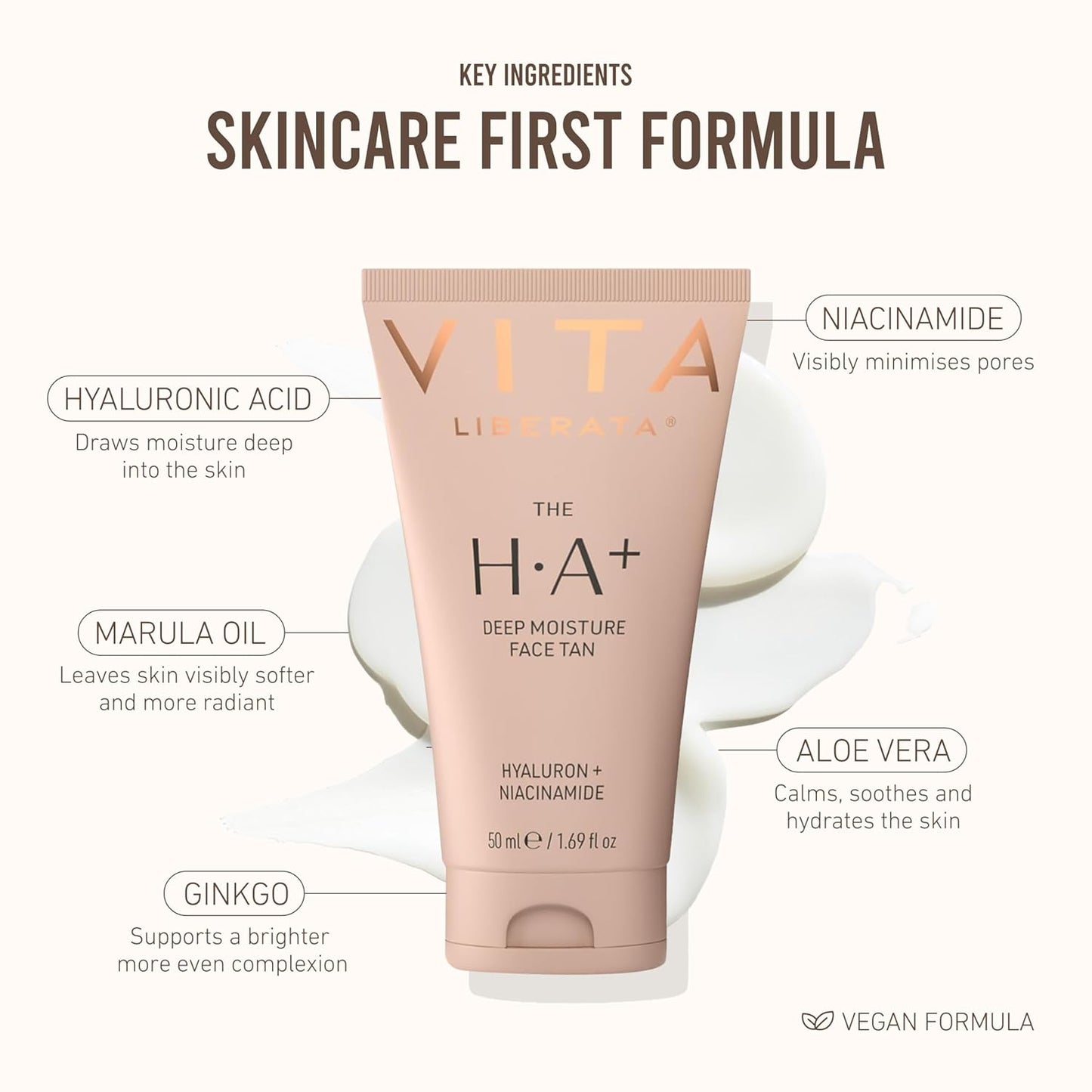VITA LIBERATA Face Tanning Moisturizer - Hyaluronic Acid & Niacinamide for Radiant Glow | 1.69 fl oz, Ultra Hydrating