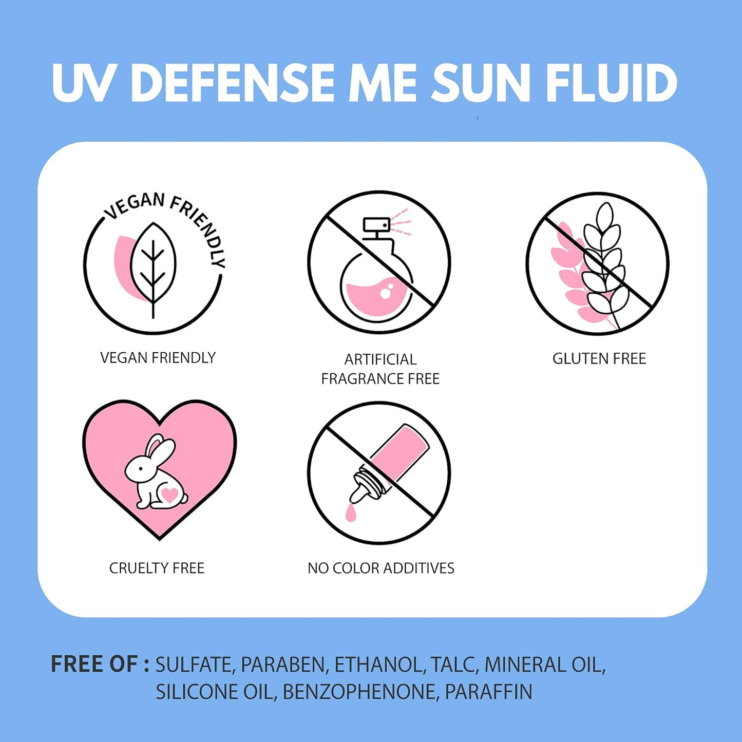 Defense Me Daily Vegan Sun Fluid SPF 50+ | Non-Greasy, Hydrating Sunscreen for Sensitive, Acne-Prone Skin