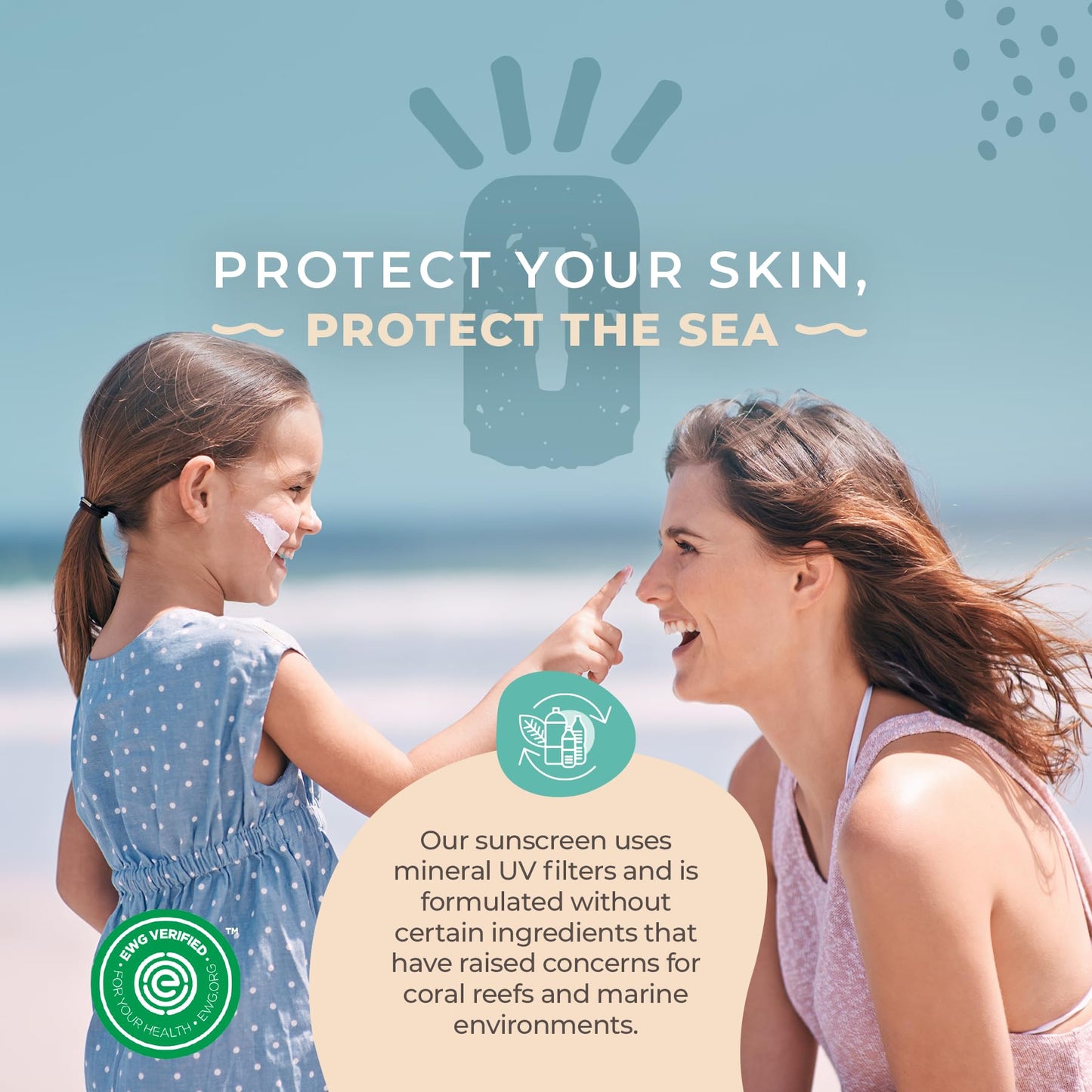 Happy Ocean Kids Mineral Sunscreen SPF 45 – Reef Safe, Non-Toxic for Babies & Toddlers, Zinc Oxide, Water Resistant, Travel Size, Face & Body