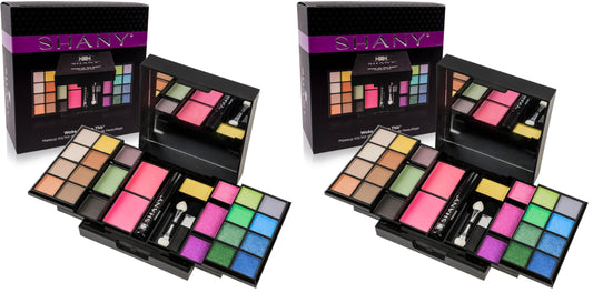SHANY 'Woke Up Like This' Makeup Kit - Eye Shadows, Blushes, Mascara, and Applicators (Pack of 2)