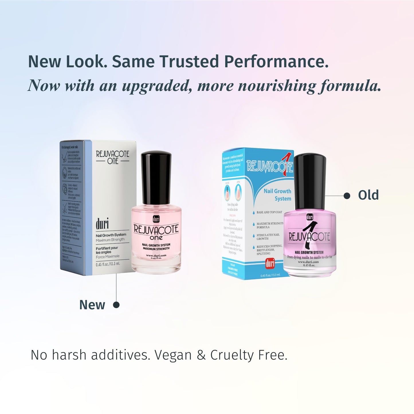 duri Rejuvacote 1 Nail Growth System - Original Maximum Strength Formula - Nail Strengthener and Nail Growth - Base and Top Coat - Pack of 2-0.45 fl. oz.