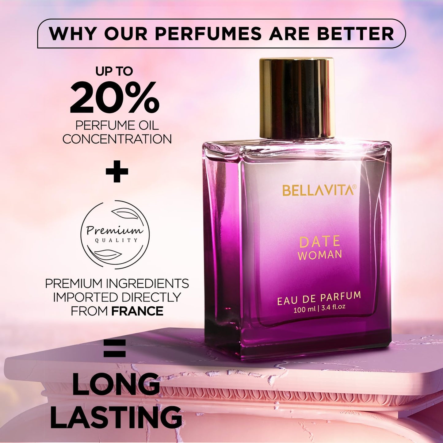 Bella Vita Luxury Gift Set Combo for Women - Date Woman & Women's Gift Set | Pink Pepper, Red Fruit, Jasmine, Oud | Long Lasting Perfume for Women |Vegan & Cruelty free - (4 * 20 ML + 100 ML)