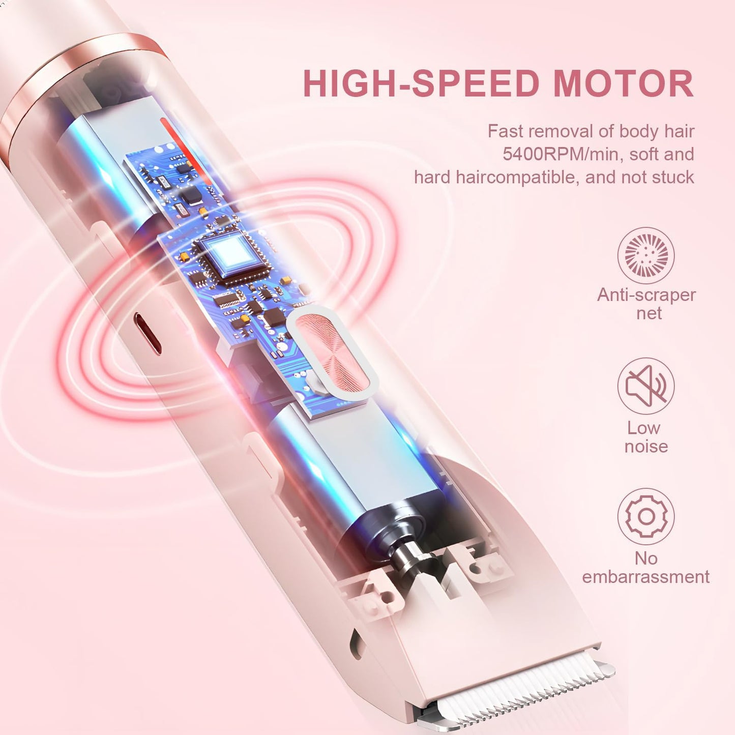 Valentines Day Gifts for Her, Bikini Trimmer for Women,2 in 1 Dual Head Bikini Shaver & Body Shaver, Cordless & Waterproof Electric Bikini Trimmer for Women,Pink