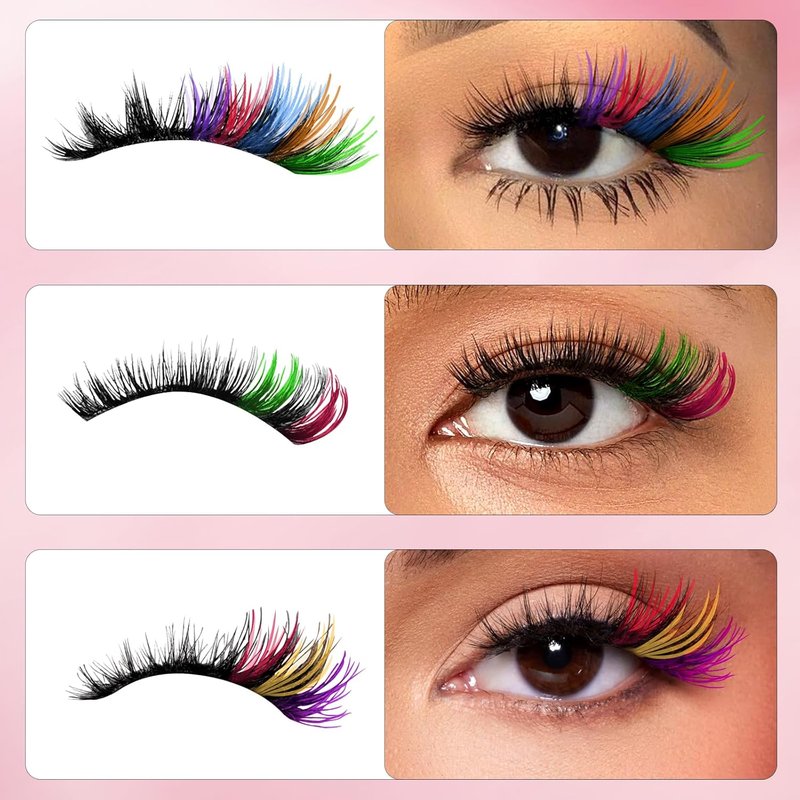 Colored Lash Clusters - DIY Anime Eyelash Extension Kit | 6 Vibrant Colors, 14/16mm D Curl, 240pcs