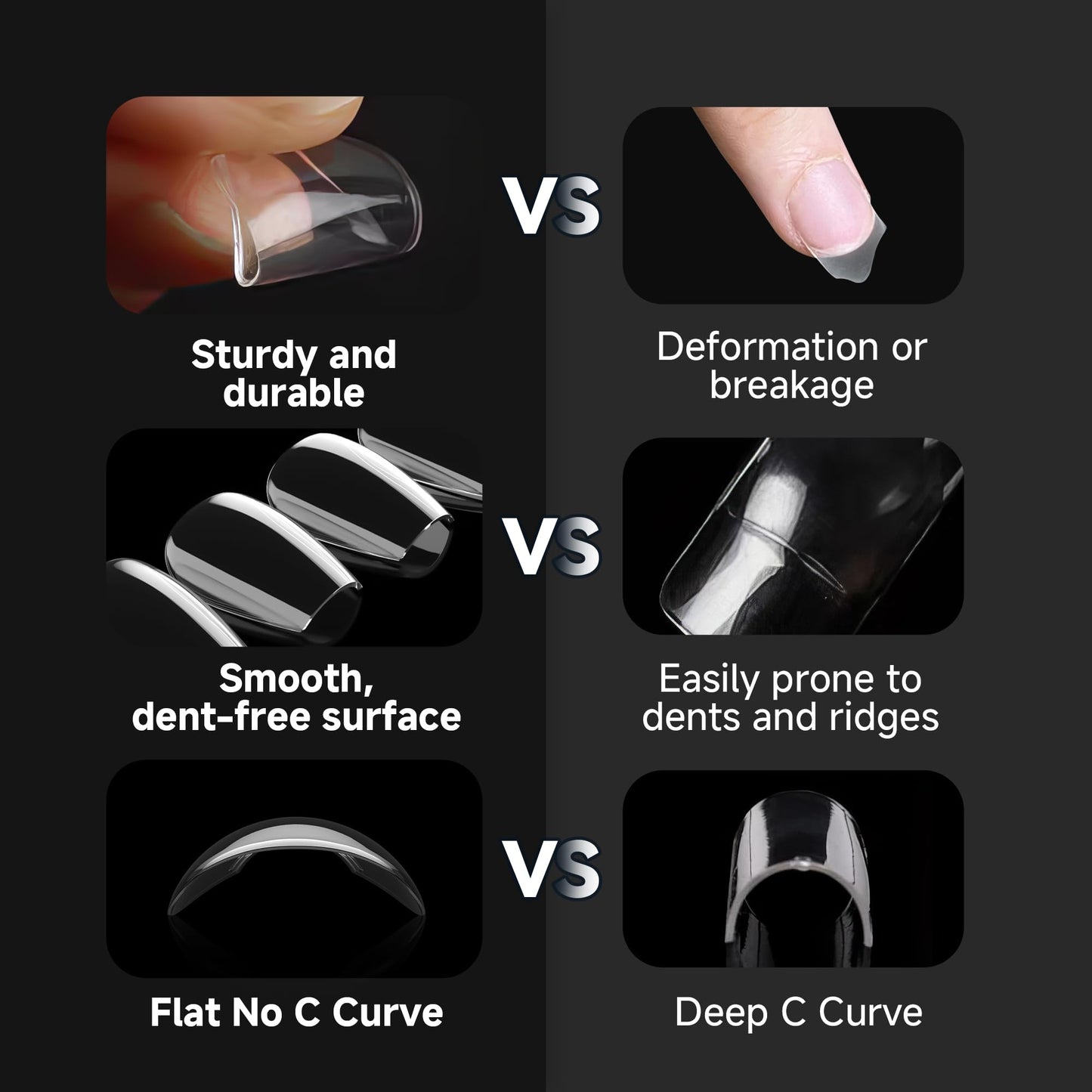 UNA GELLA Short Coffin Nail Tips 216pcs Short Coffin Gel Nail Tips 12 Sizes Full Cover Soft Gel Clear Fake Nails Extension for Home DIY Salon