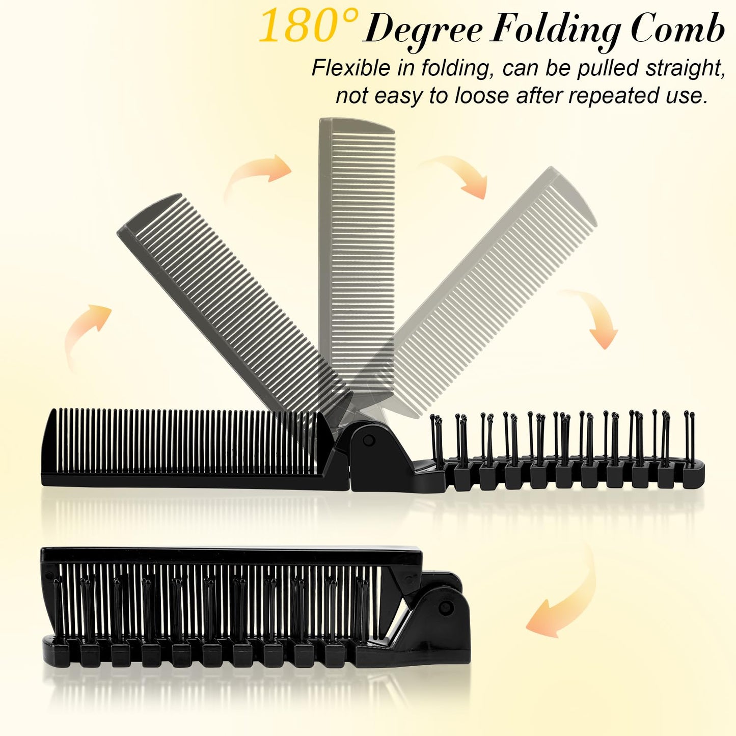 Travel Folding Comb, Compact Foldable Hair Brush Travel Pocket Mini Hair Comb & Makeup Comb in Bulk Individually Wrapped for Women Men Girls Homeless Hotel Shelter Nursing Home Charity Church