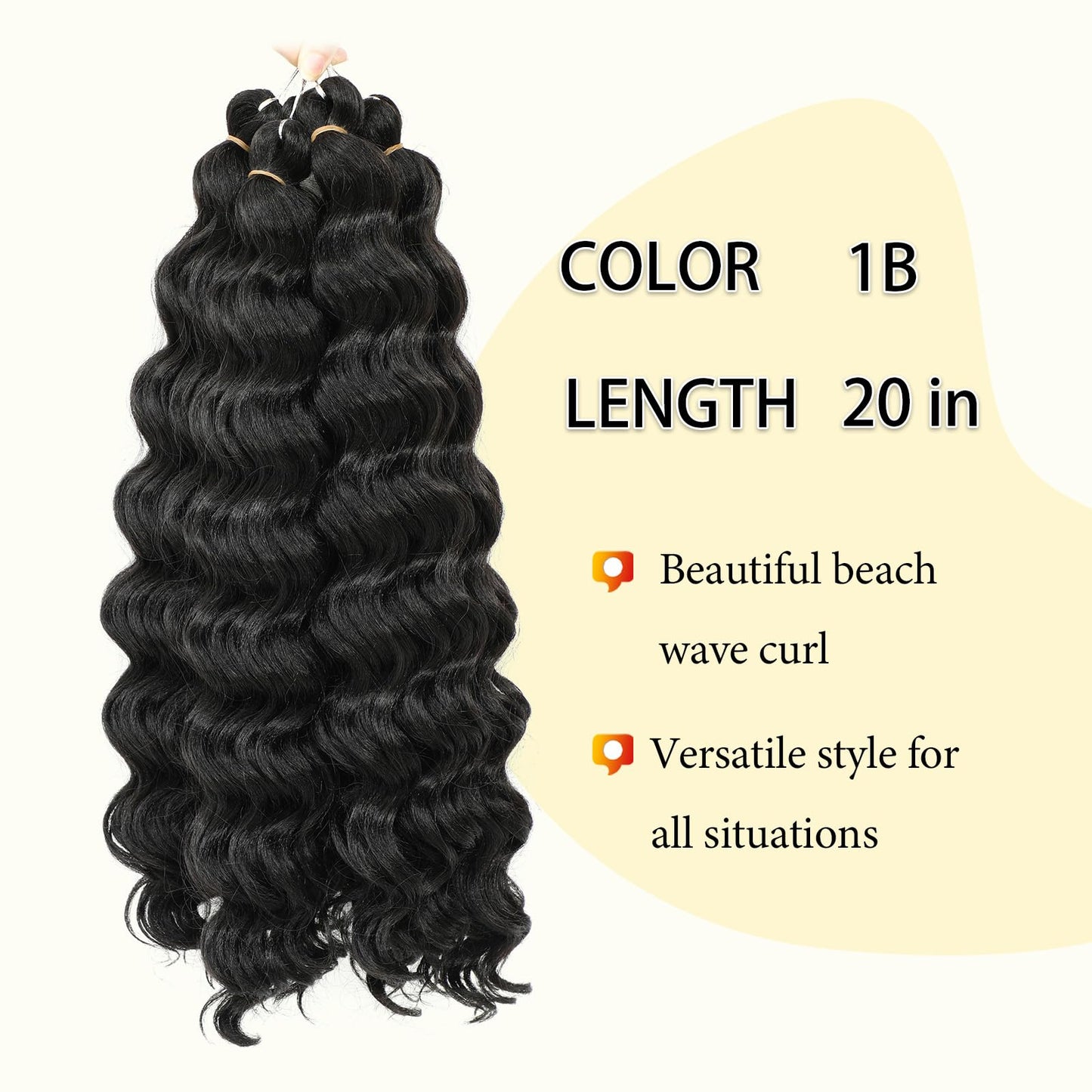 Ocean Wave Crochet Hair 20inch Curly Braiding Hair for Black Women 7 packs Wet And Wavy Crochet Hair Water Wave Deep Twist Crochet Synthetic Hair 1B…