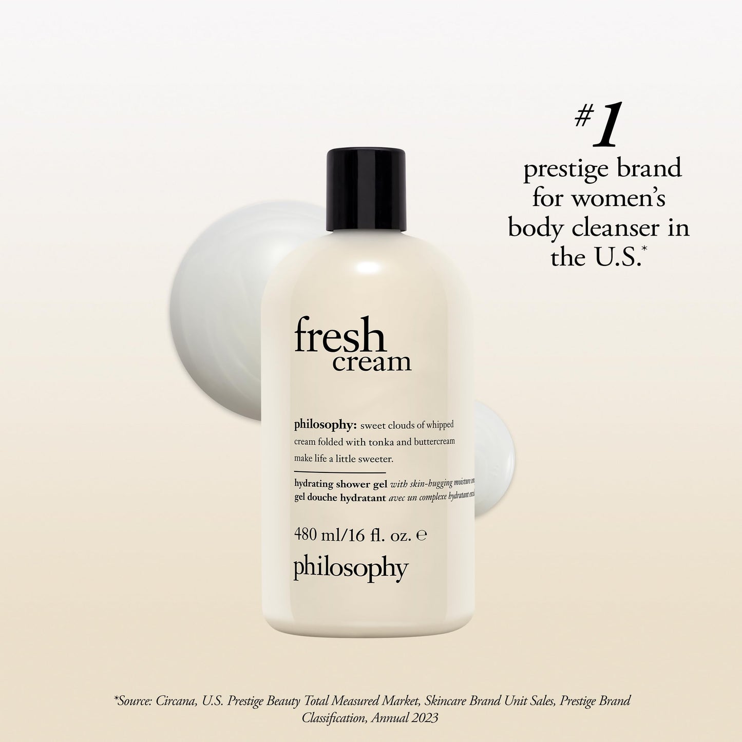 philosophy fresh cream shower gel - with notes of vanilla, whipped cream & tonka bean