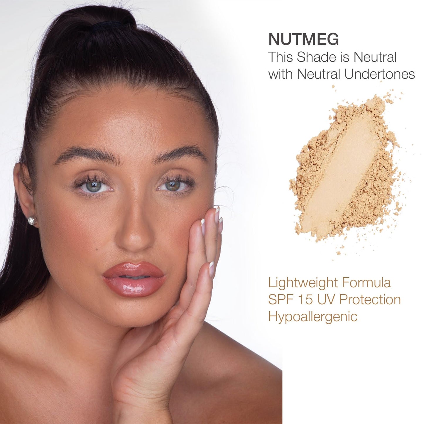 Bellapierre Compact Mineral Foundation SPF 15 – Pressed Powder Foundation, Concealer, Finishing & Setting Powder, On-the-Go Compact, Lightweight, Talc-Free, Non-Toxic – 0.35 oz - Nutmeg