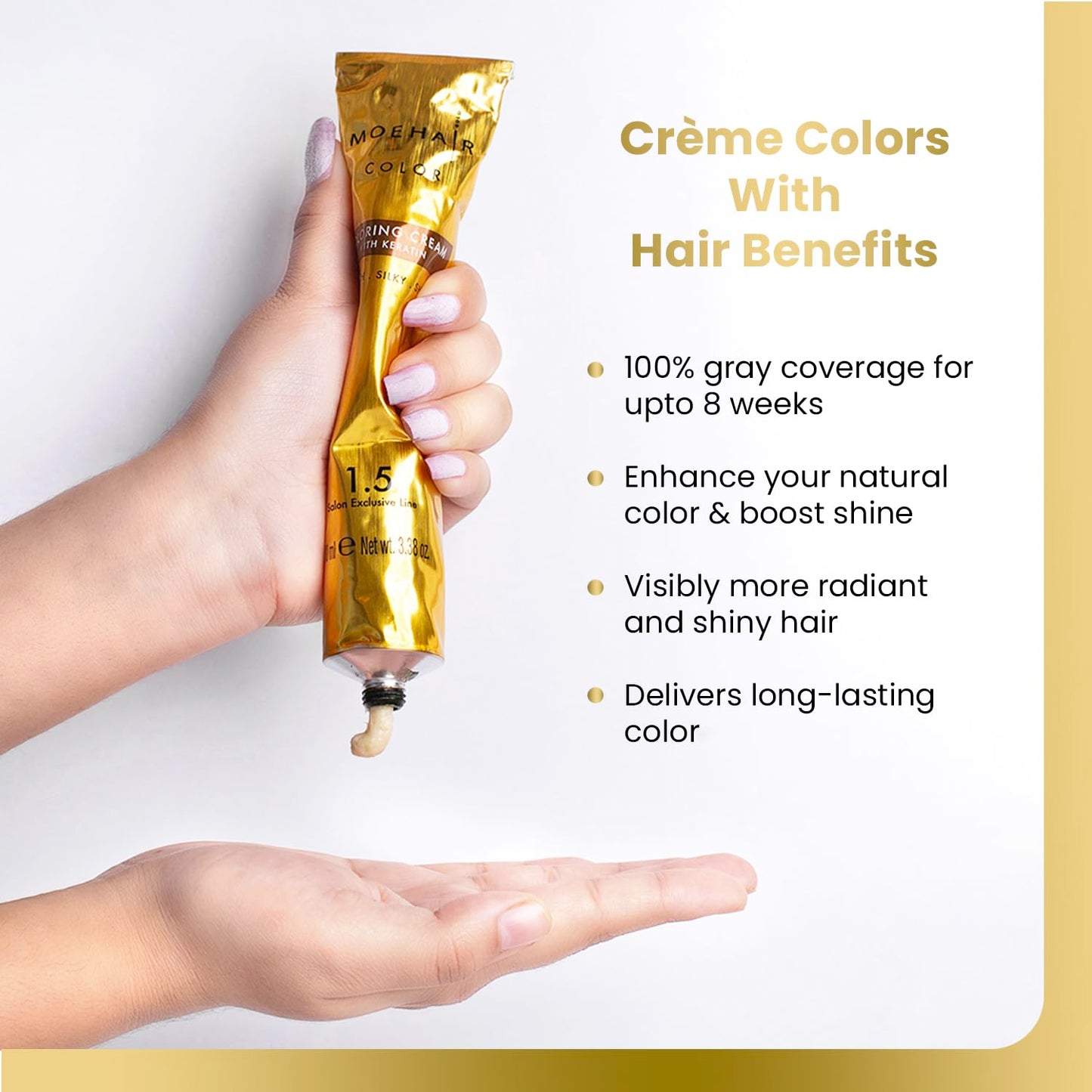 MOEHAIR Hair Coloring Kit | 6N Permanent Hair Color (Dark Blonde), 20 Volume Developer 6%, Coloring Brush, Gloves & Mixing Bowl | Keratin Infused Color | 100% Gray Coverage | Adds Shines & Softness
