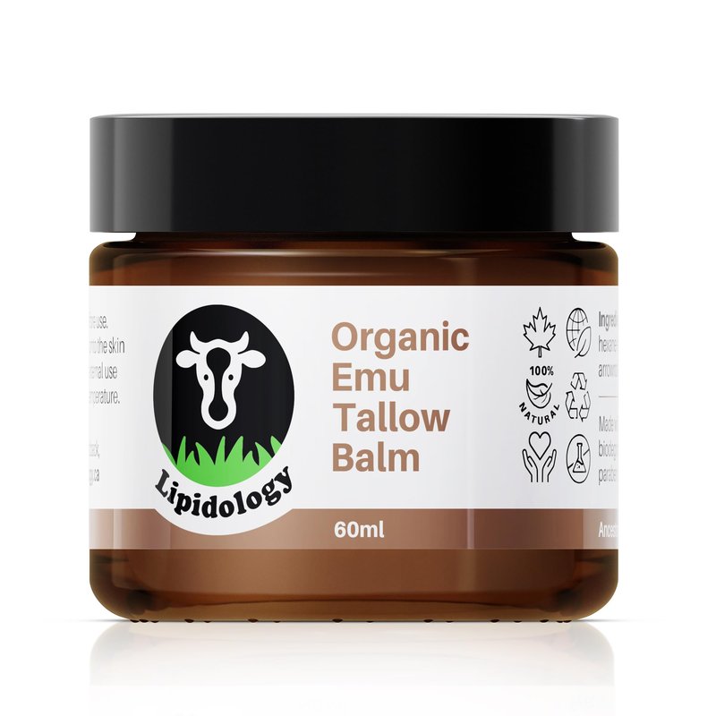 Lipidology Skincare Organic Emu Tallow Balm, Unscented, 60 ml
