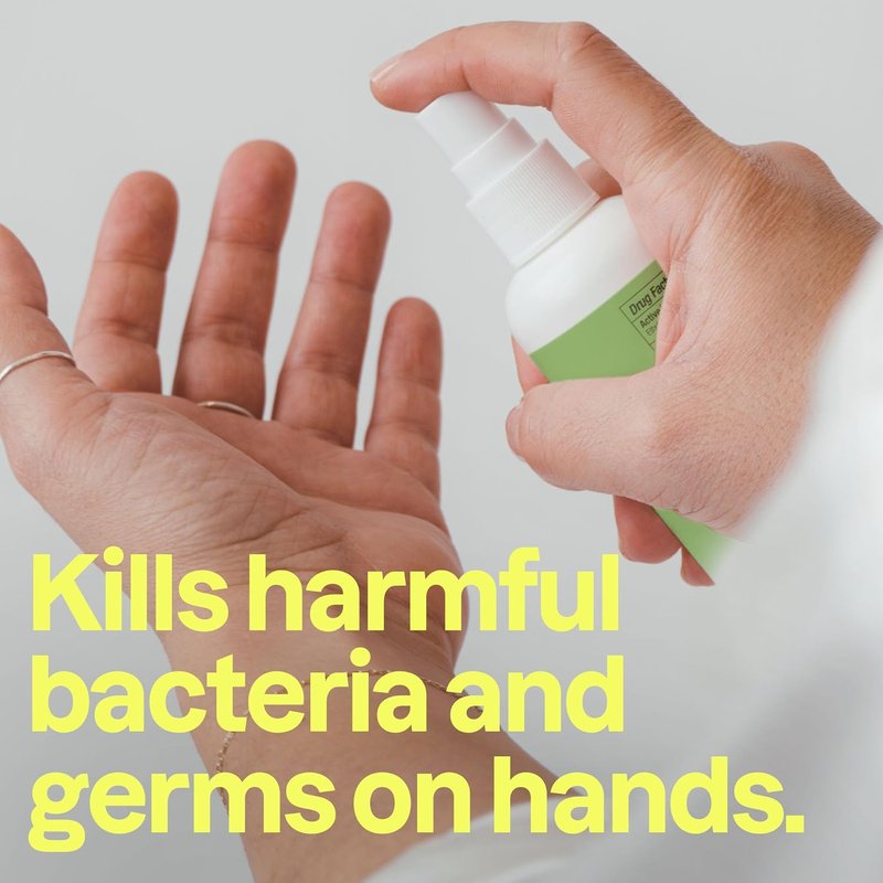 **ATTITUDE Hand Sanitizer Spray - EWG Verified, Kills Germs & Bacteria, Vegan, Olive Leaves Scent | 3.38 Fl Oz**