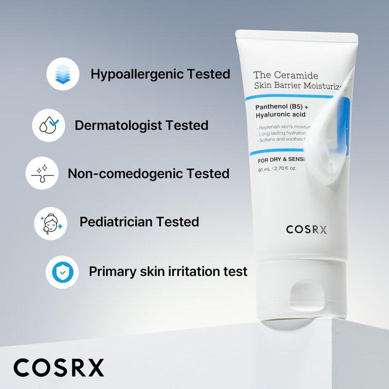 COSRX Ceramide Skin Barrier Moisturizer for Face with 7 Ceramides, Hyaluronic Acid & Panthenol, Barrier Repair Face Cream for Dry & Sensitive Skin, 2.7 oz, Korean Moisturizer, Korean Skin Care