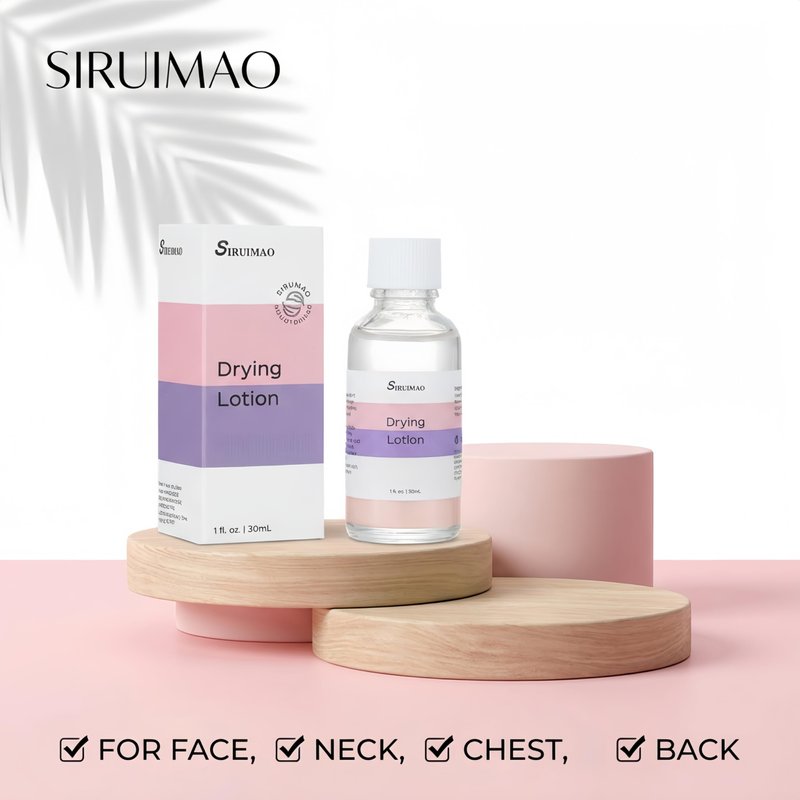 SIRUIMAO Overnight Drying Lotion for Surface Blemishes - Fast Acting Bi-Phase Pink Spot Solution for Face & Body - Soothing Calamine & Tea Tree Oil to Dry Out Impurities & Reduce Redness (1 fl oz)