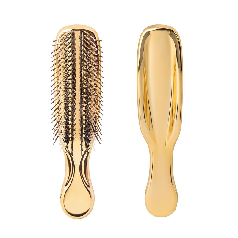 Hair Brush for Thick, Curly, or Thin Hair - Adds Shine & Smoothness | Gold Color