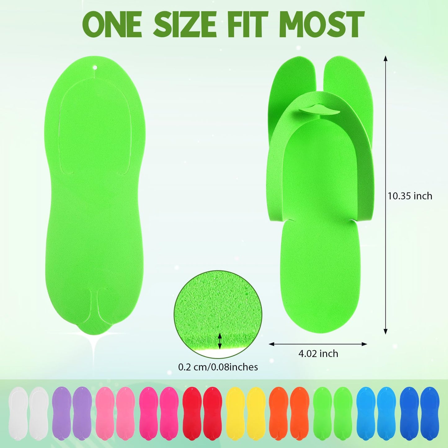 JaGely 100 Pairs Disposable Pedicure Slippers Bulk Multi Color Flip Flops for Pedicure Anti Slip EVA Foam Spa Slippers Sandals Disposable Shoes Kit for Women Nail Bath Salon Party Supplies