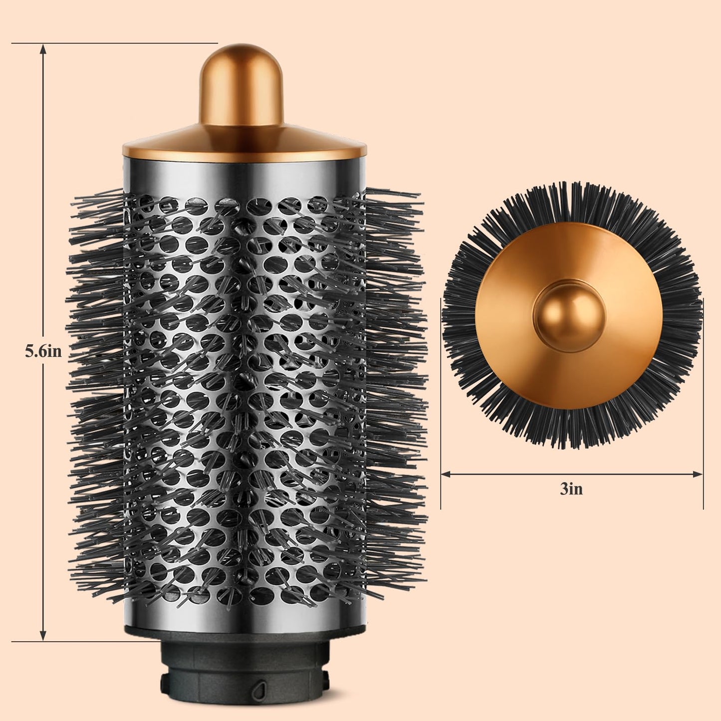 YTCHYYSK Large Round Volumizing Brush and Pre-Styling Dryer Attachment for Dyson Airwrap, Gold