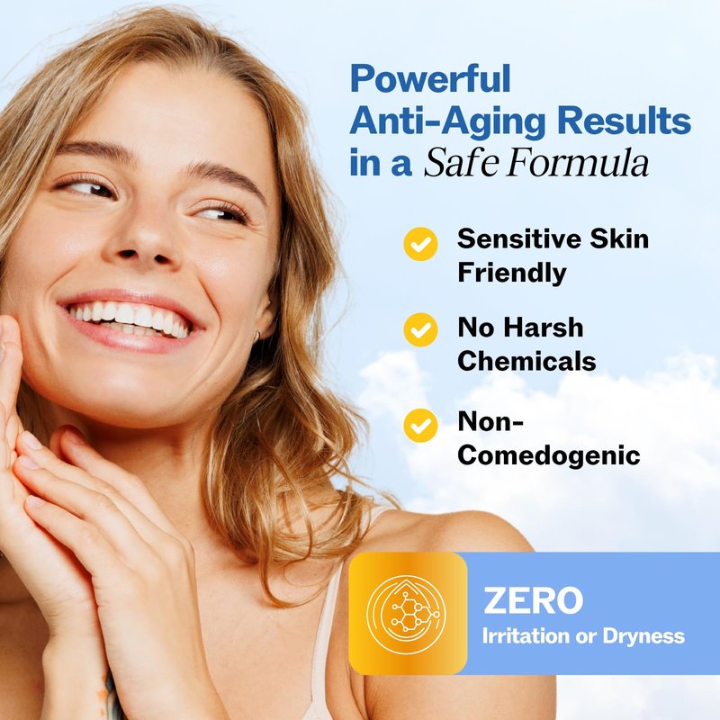 LilyAna Naturals Retinol Cream - Anti-Aging Moisturizer for Face & Neck, Made in USA, Wrinkle Reduction - 1.7oz, 2 Pack