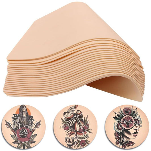 20pcs Blank Tattoo Practice Skin - NAQASE Tattoo Skin Practice Fake Skin 8"x6" Double Sides Real Skin Microblading Eyebrow Skin for Beginners and Experienced Artists