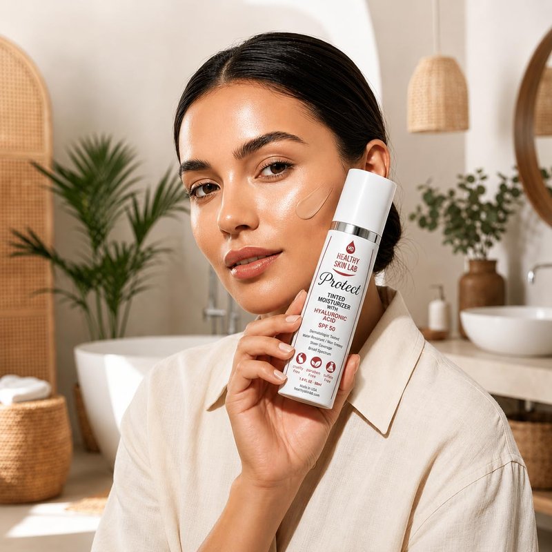 Protect Tinted Moisturizer SPF 50 - Lightweight Hydrating Mineral Sunscreen with Hyaluronic Acid | Sheer Universal Tint, 1.8 oz