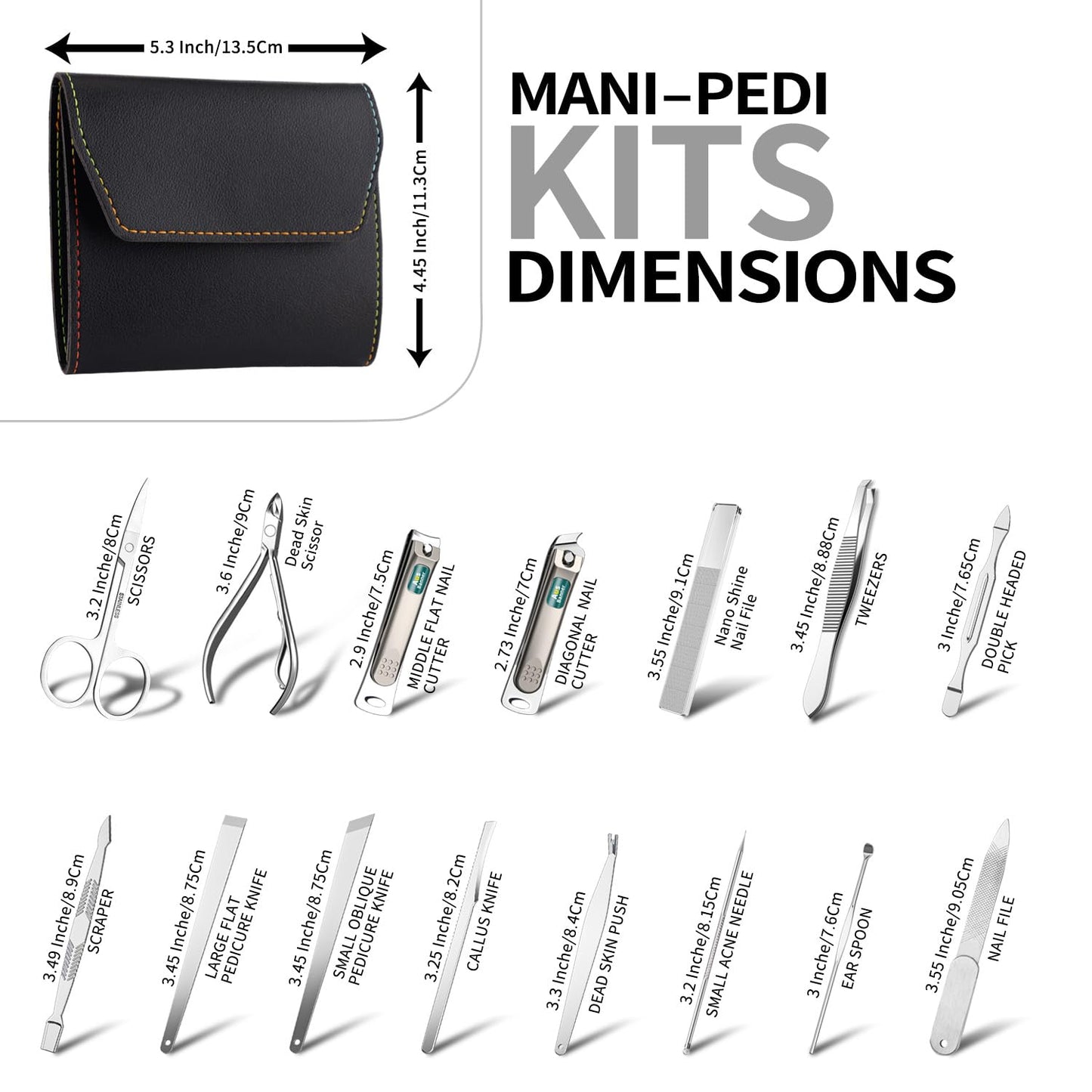 AUSBANNER Germany Professional Nail Clipper Set Fingernail and Toenail Clippers, Manicure and Pedicure Set - 15 Piece Stainless Steel Grooming Set, Nail Care Tools with Deluxe Travel Case