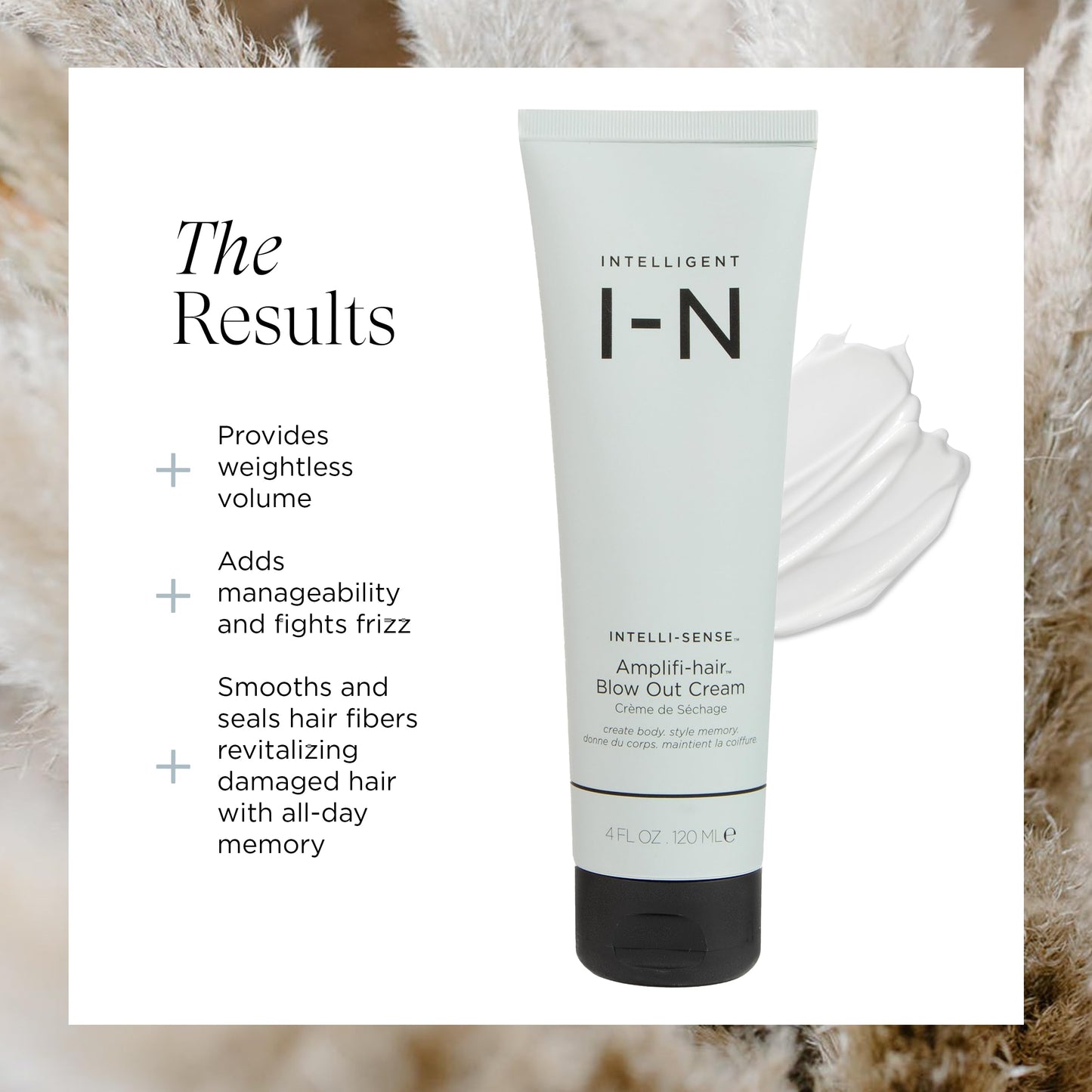 Intelligent Nutrients Amplifi-hair Blow Out Cream, Styling, Heat Protection, and Volume for All Hair Types, Vegan, 4 Oz