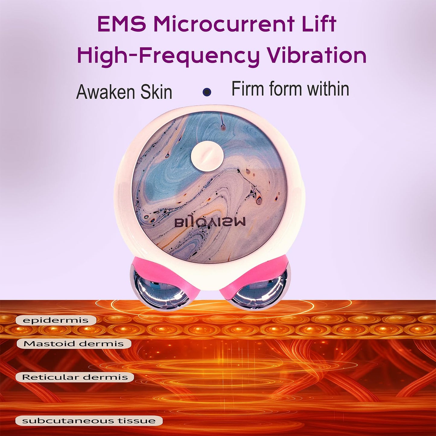 BIJOYISM Red Light Therapy Face Neck - Double Chin & Jawline Sculptor - Dual LED EMS Microcurrent Device for Skin Firming & Anti-Aging - Home Spa Massager