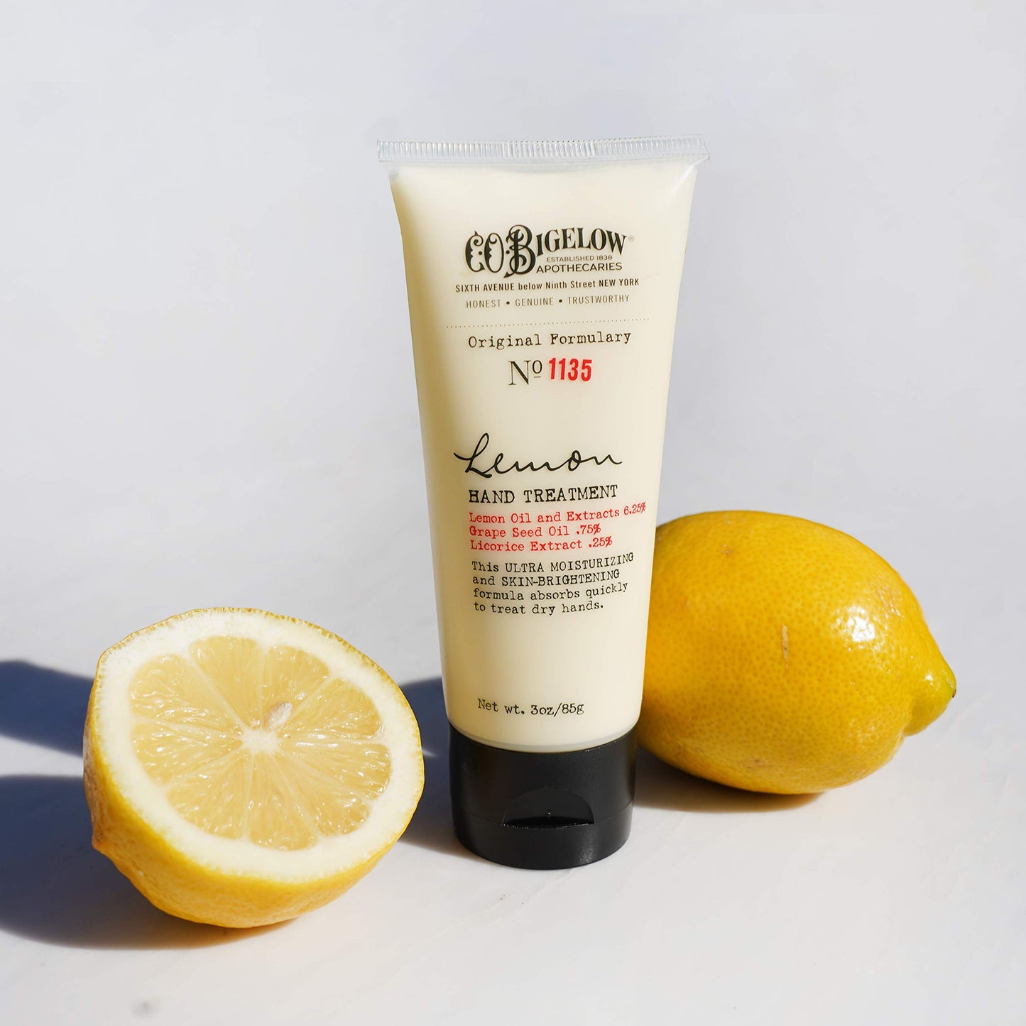 C.O. Bigelow Lemon Hand Treatment, Lotion for Dry Hands with Lemon Extract, Moisturizing Lotion and Hand Treatment, 3 oz
