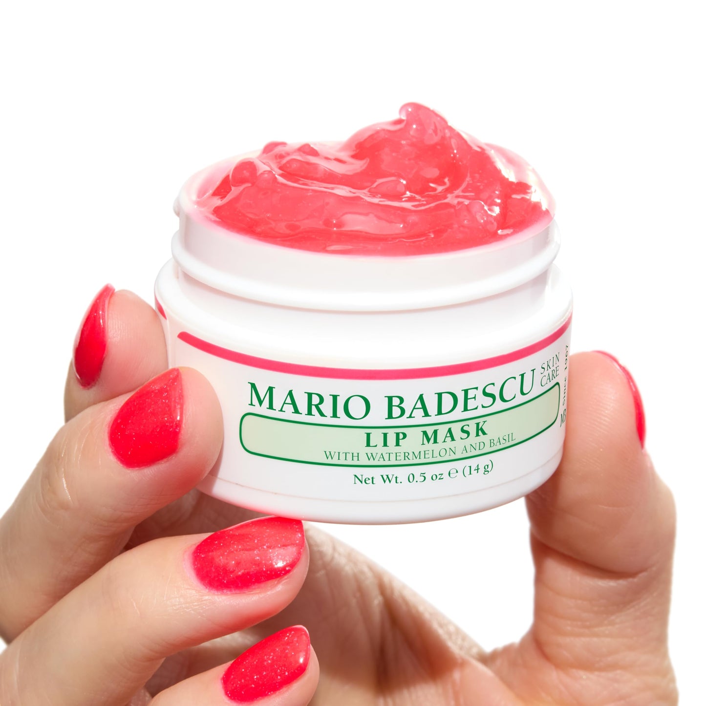 Mario Badescu Lip Mask with Watermelon & Basil for All Skin Types, Overnight Lip Treatment Enriched With Skin Softening Coconut Oil, Hydrating Shea Butter, Papaya Oil & Squalane, 0.5 Oz
