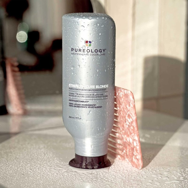 Strength Cure Blonde Purple Conditioner - Sulfate-Free & Vegan Formula for Blonde and Color-Treated Hair | Strengthens & Fights Brass