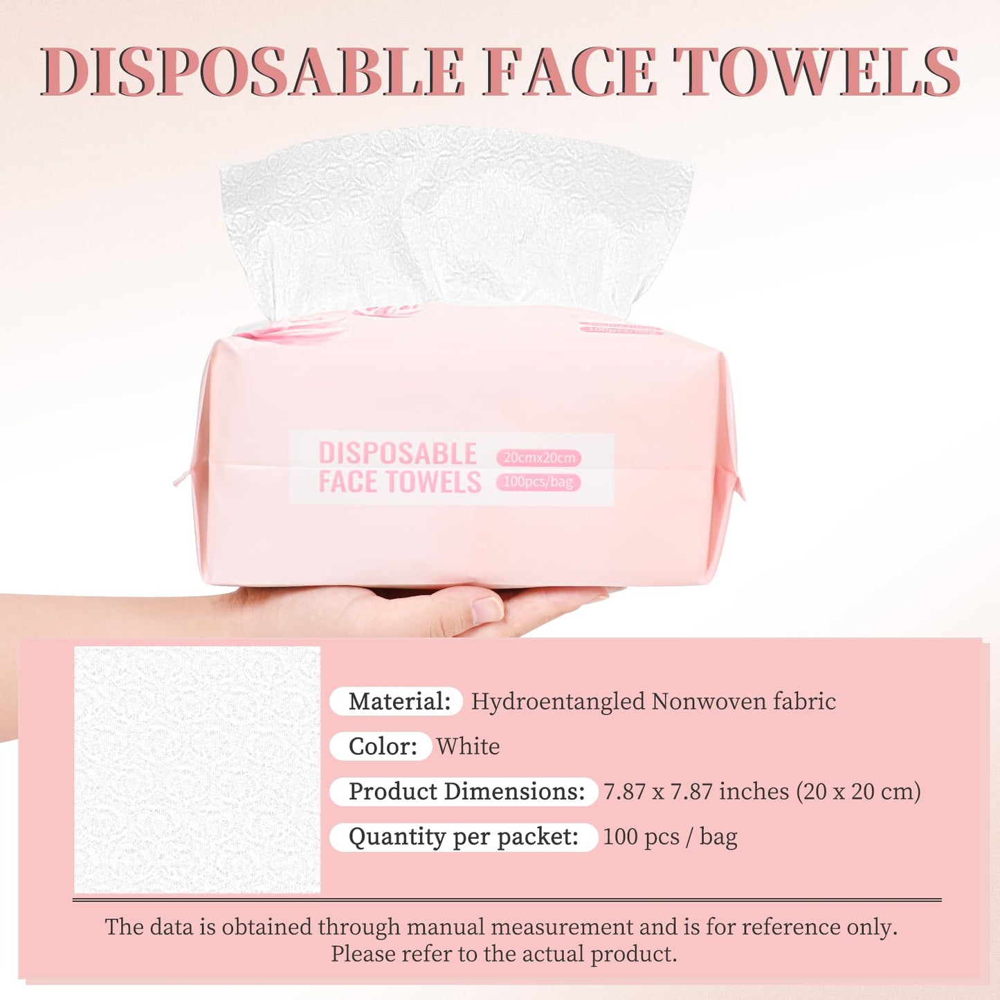 Teruntrue 800 Count Disposable Face Towel, 8 Pack Facial Towels Makeup Remover Dry Wipes Disposable Face Cloths Soft Facial Clean Towels for Washing Cleaning and Skincare