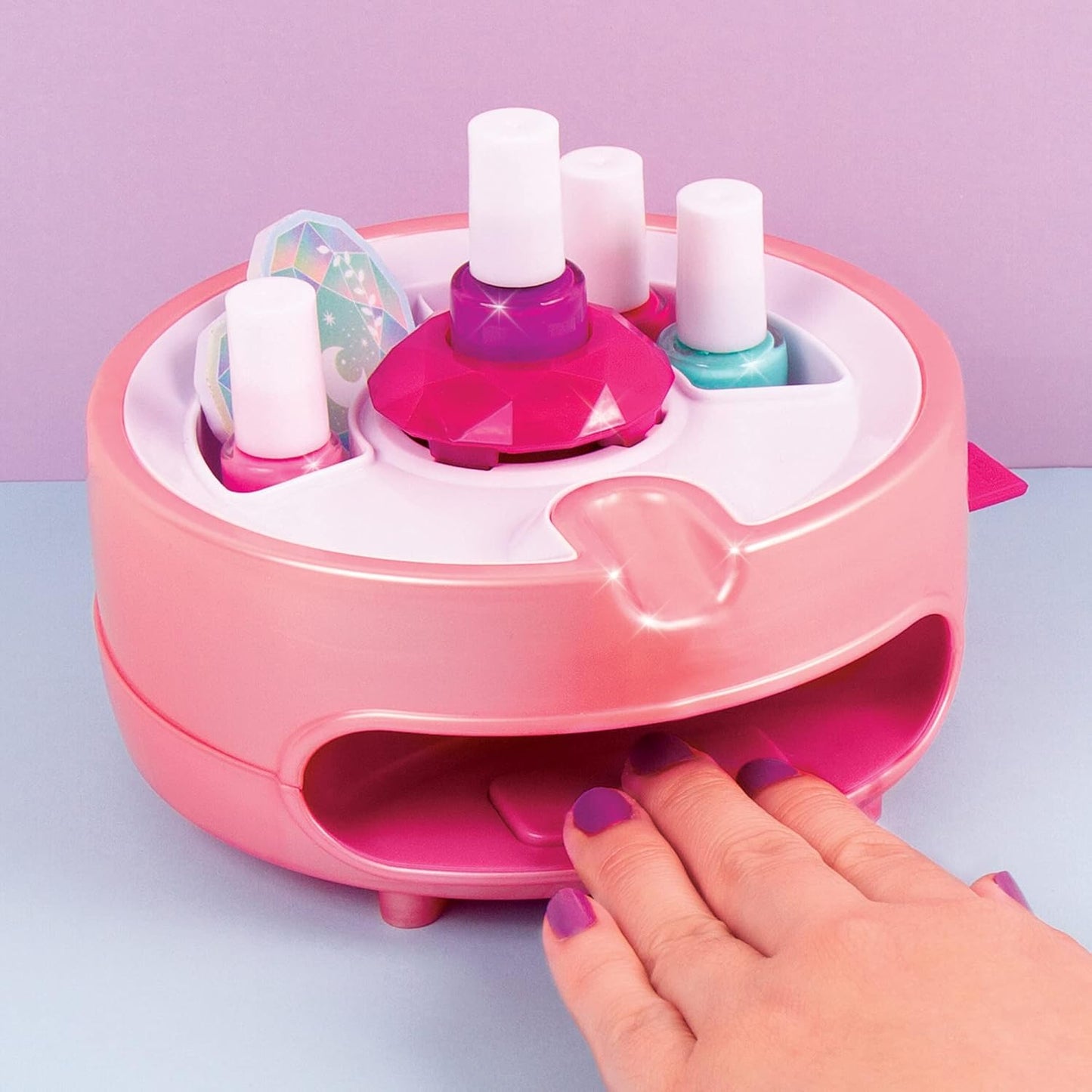 Color Fusion Light Up Nail Dryer - Kids Manicure Kit with 4 Polishes & Accessories | Ages 8+