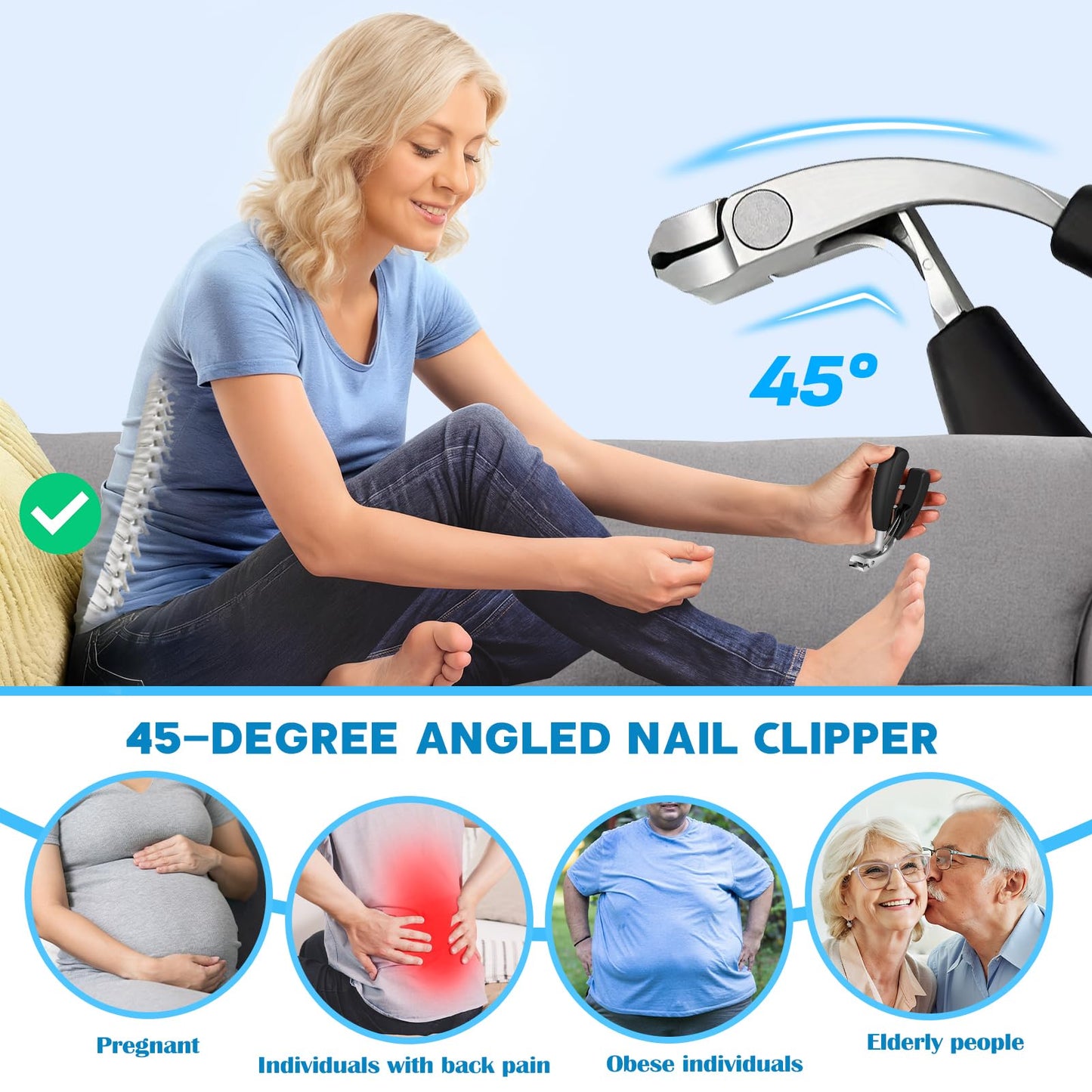 2026 Heavy Duty Toenail Clippers for Thick Nails, 7-in-1 Pedicure Kit with Catcher for Seniors & Men, Professional Wide Jaw Ingrown Toe Nail Clipper Set, Podiatrist Tool