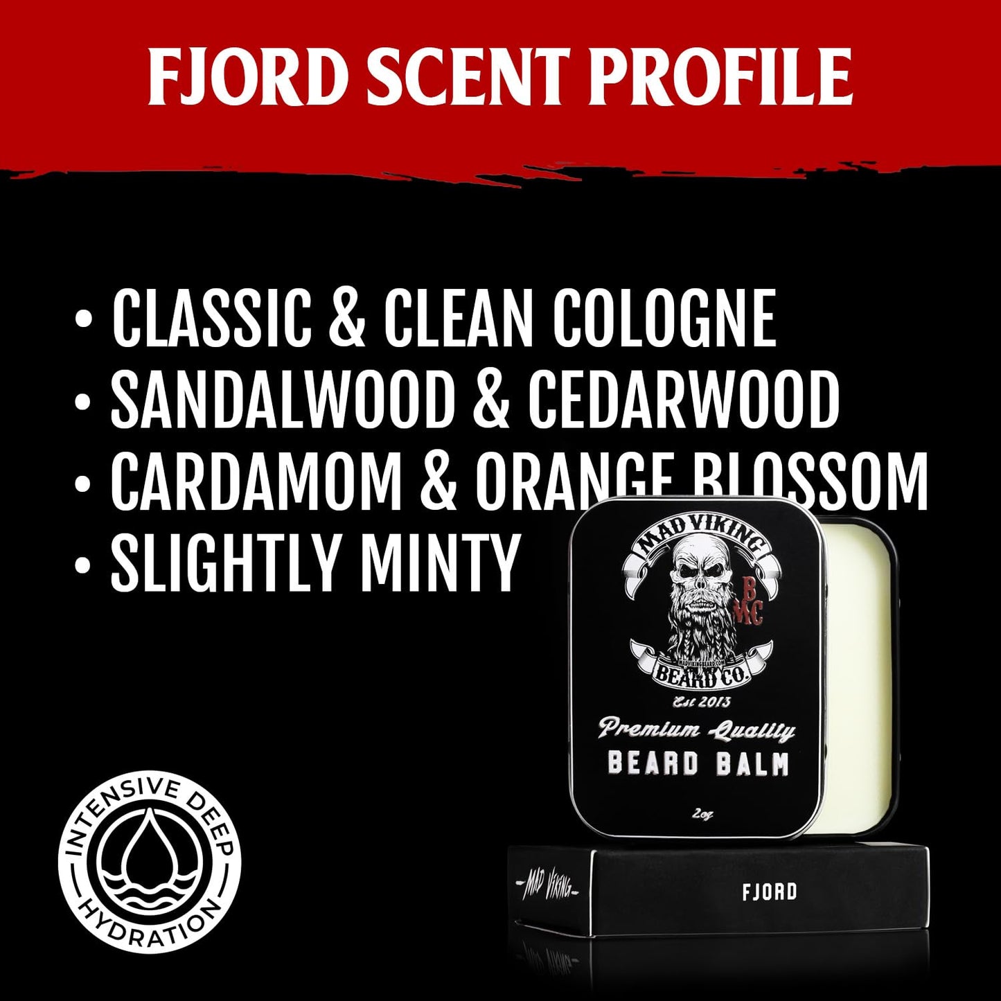 Mad Viking Beard Balm – Non-Greasy Balm to Soften and Style with a Medium Hold - Made with Shea Butter, Beeswax & Premium Oils - Made in the USA - 2oz