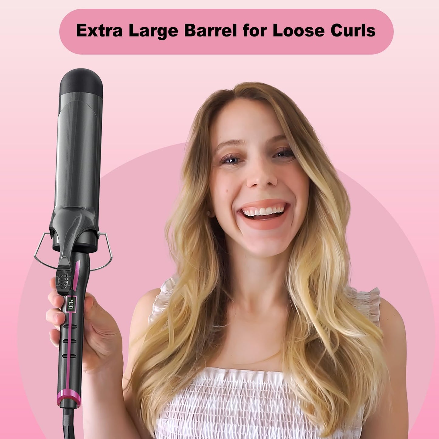 ORYNNE Curling Iron 2 Inch, 2 inch Curling Irons Ceramic Barrel with Argan Oil Infused, Large Barrel Curling Iron for Long Hair, 14 Heat Settings