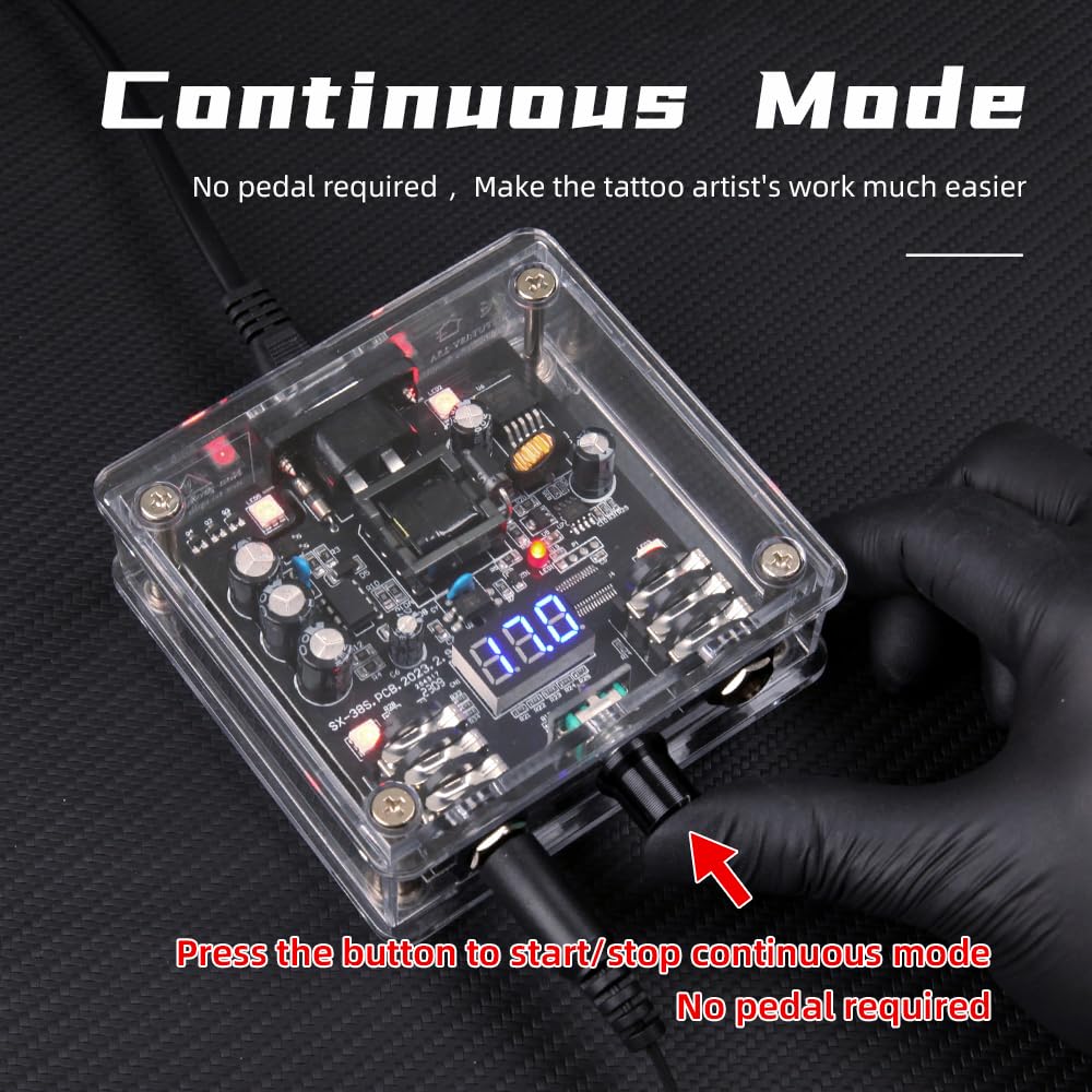 DGT Tattoo Machine Power Supply - Clear A | Reliable Performance & Precision Control