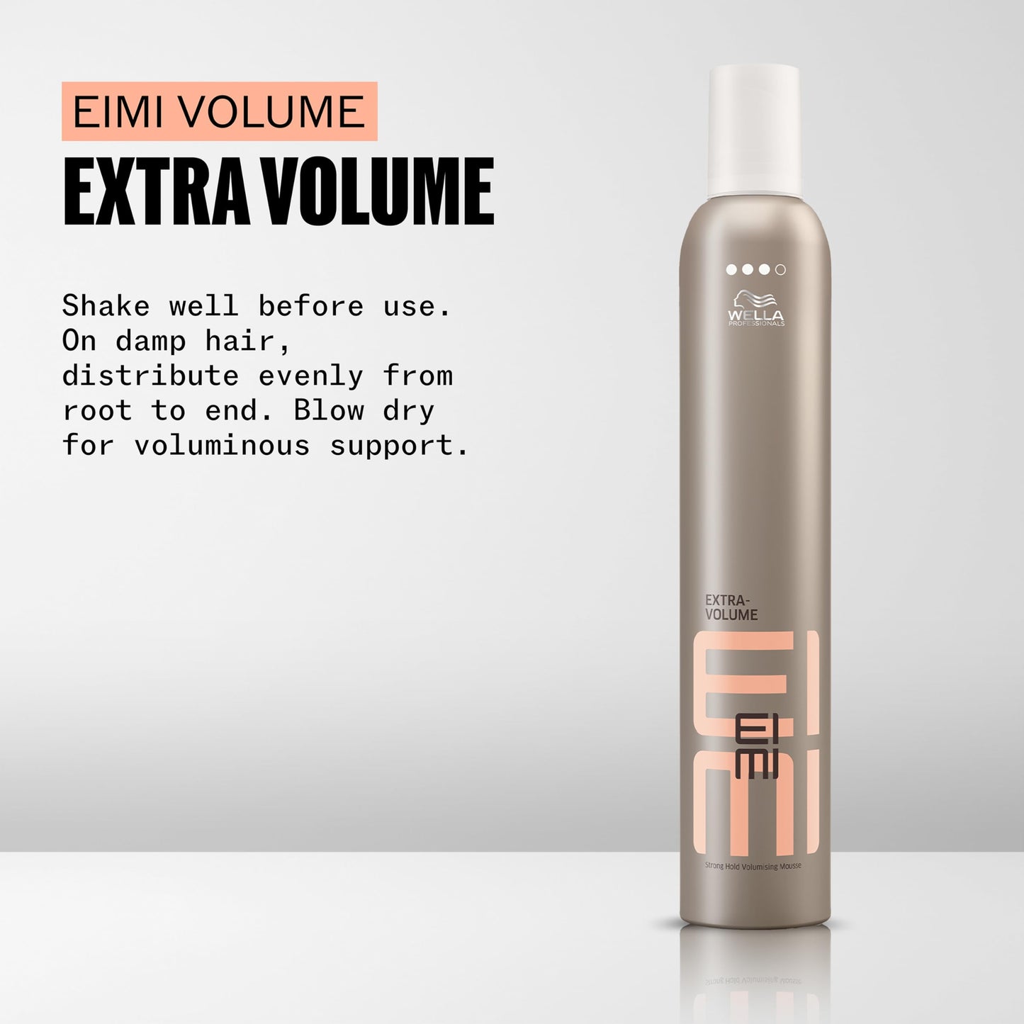 Wella Professionals EIMI Extra Volume | Strong Hold Volumizing Hair Styling Mousse | Adds Volume & Body | Heat Protectant | 10.1 Oz