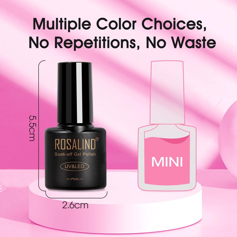 ROSALIND 30pcs Gel Nail Polish Set, 26 Colors Gel Polish with 3Pcs Glossy Matte Glitter Top Coat and Base Coat All Seasons Nude Blue Red Gel Nails art Kit DIY Salon at Home