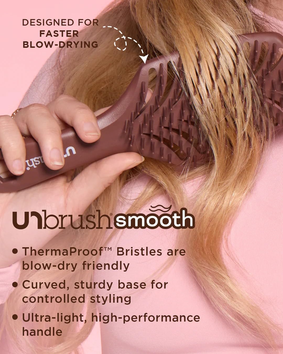 FHI Heat UNbrush Smooth Collection Heat Resistant Detangling Smoothing Brush for Pain-Free Brushing on All Hair Types