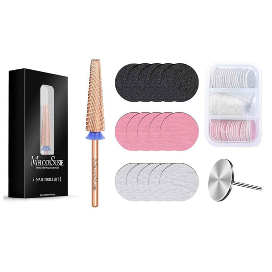 5-in-1 Nail Drill Bits Set with 60 Replacement Sandpaper Discs - MelodySusie
