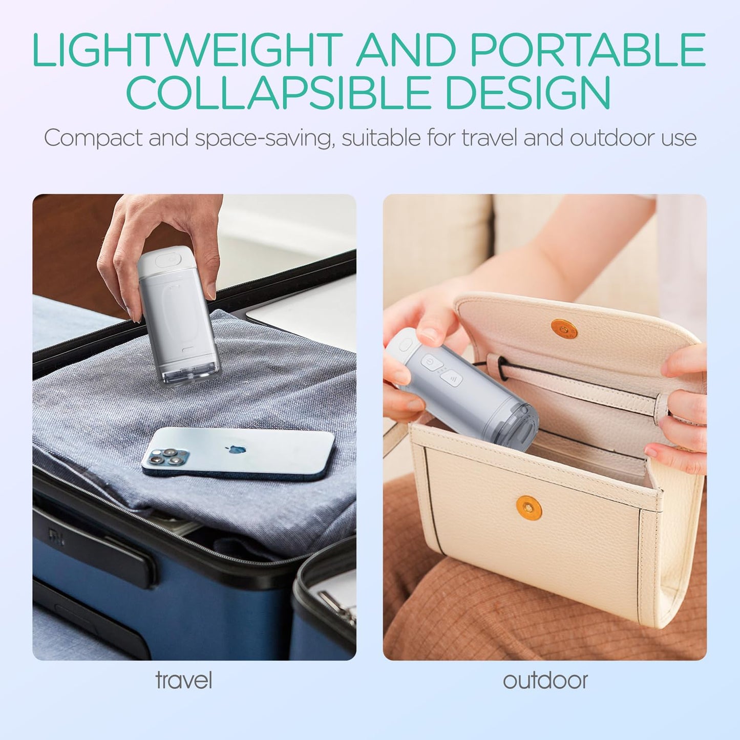 VOYOR-HEALTH Travel Water Flosser Portable, Mini Cordless Oral Irrigator with Telescopic Water Tank, IPX7 Waterproof Water Flosser for Teeth Cleaning Braces & Dental Care WF510 (Silver)